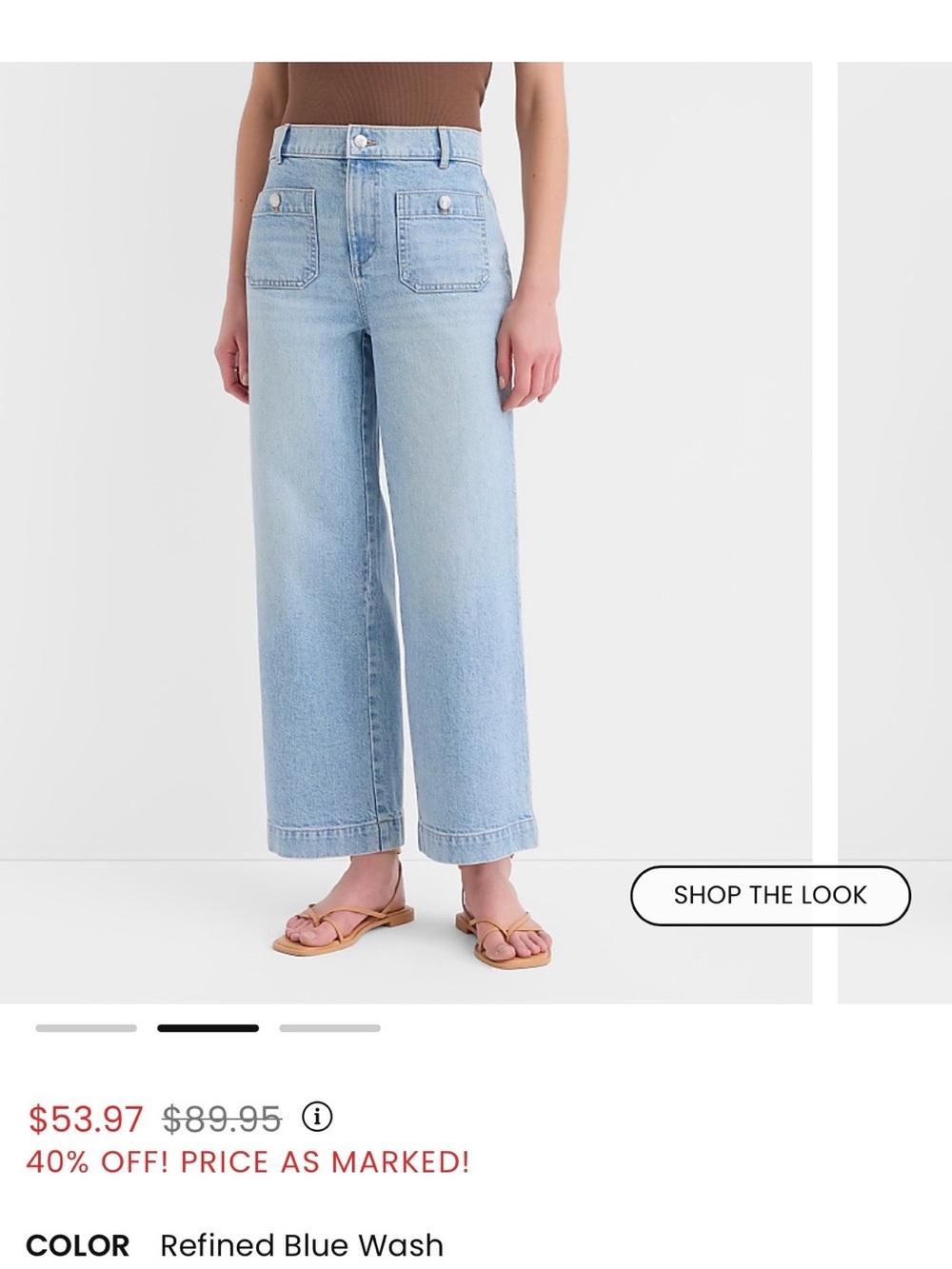 LOFT Palmer wide leg jeans 4 - Picture 7 of 8